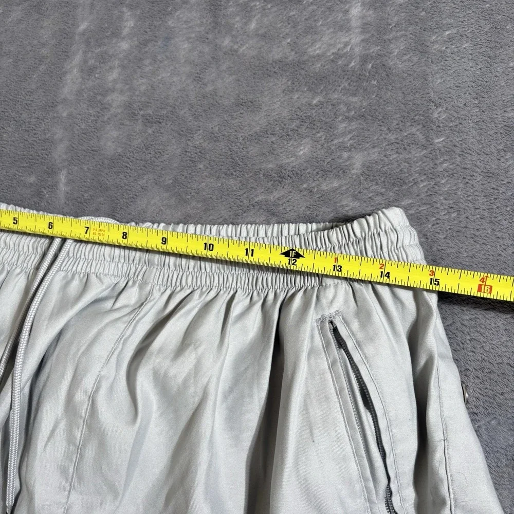 Vtg Break Away Side Snap Track Pants OMW Grey Shiny Size Medium Read Des